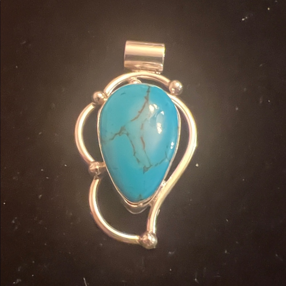 925 STERLING MEXICO TURQUOISE PENDANT